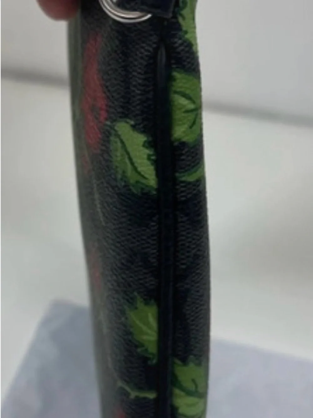 Coach Floral Signature Zip Pouch - Black, Red, Green